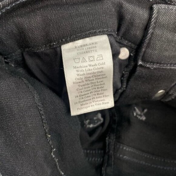 Everlane Womens High Rise Slim Straight Cigarette Jeans Size 24 Black - Picture 5 of 8